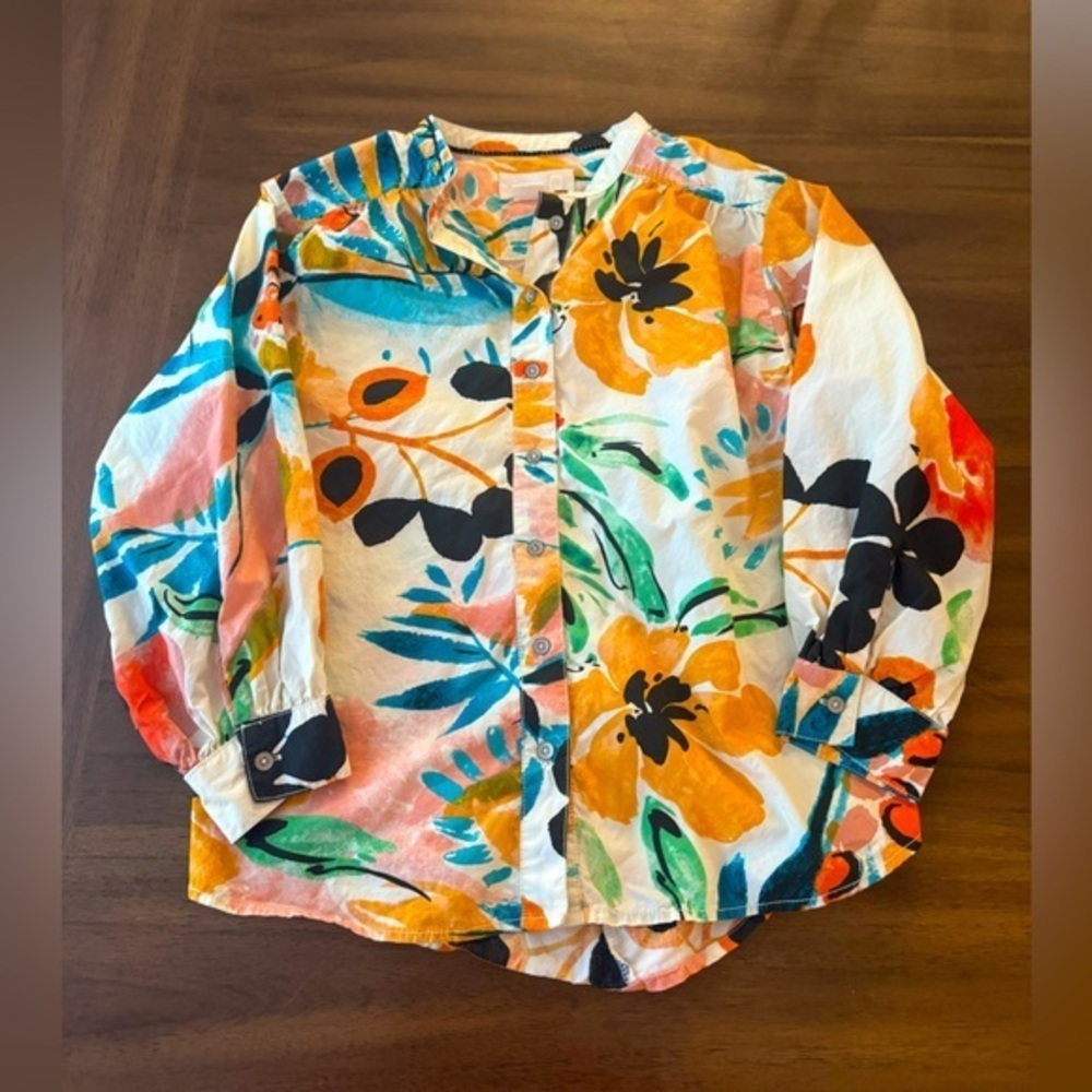 Anthropologie Floral Button-Up Shirt Medium